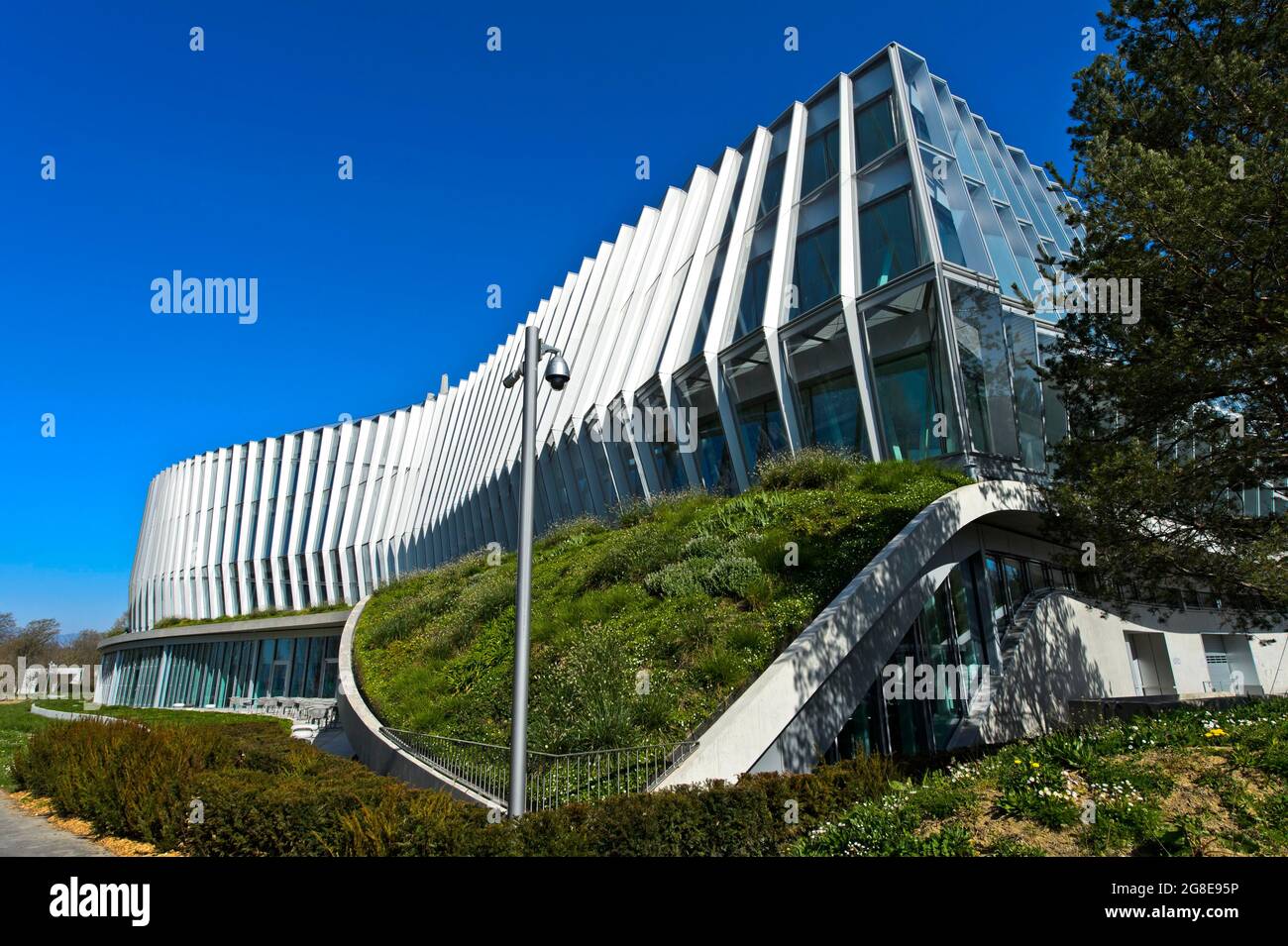Moderno edificio per uffici, sede del Comitato Olimpico Internazionale, CIO, Losanna, Svizzera Foto Stock