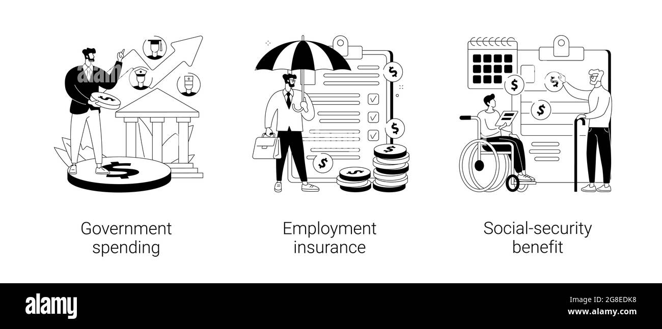 Illustrazioni vettoriali del concetto astratto del bilancio del paese. Illustrazione Vettoriale