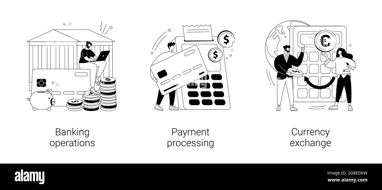 Illustrazioni vettoriali di concetto astratto dei servizi finanziari. Illustrazione Vettoriale