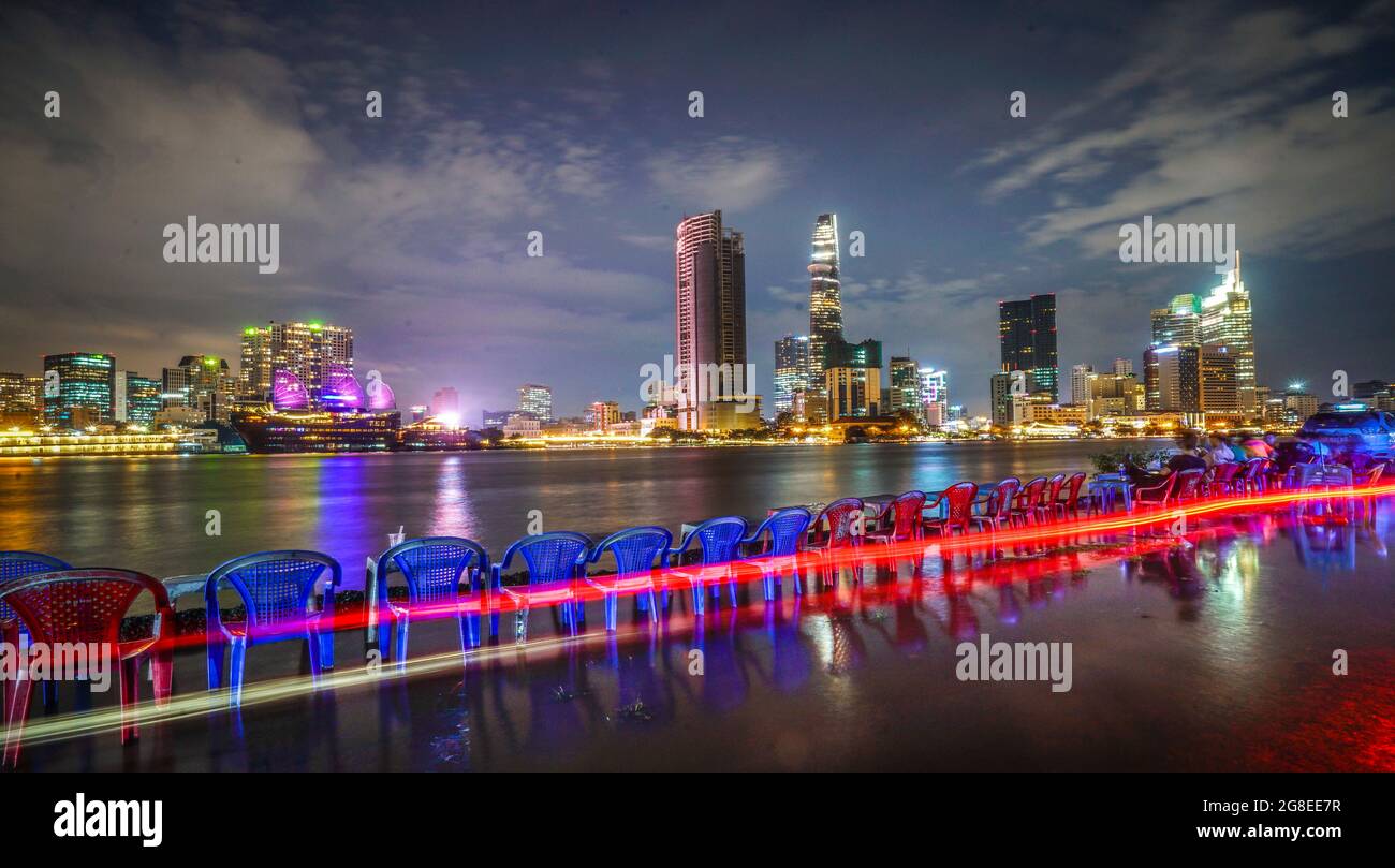 Bel paesaggio urbano nella città di Sai Gon, nel sud del vietnam Foto Stock