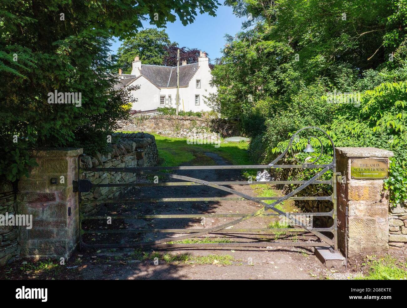 Vecchia scuola che è ora una casa privata Swanston Village, Edimburgo, Scozia, Regno Unito Foto Stock
