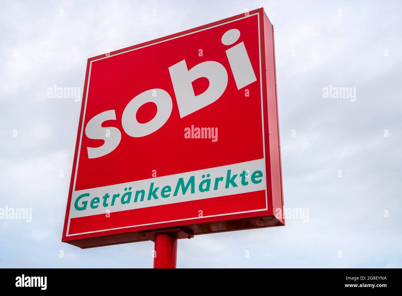 Filiale der Firma Getränkehandel SOBI a Schwabmünchen Foto Stock