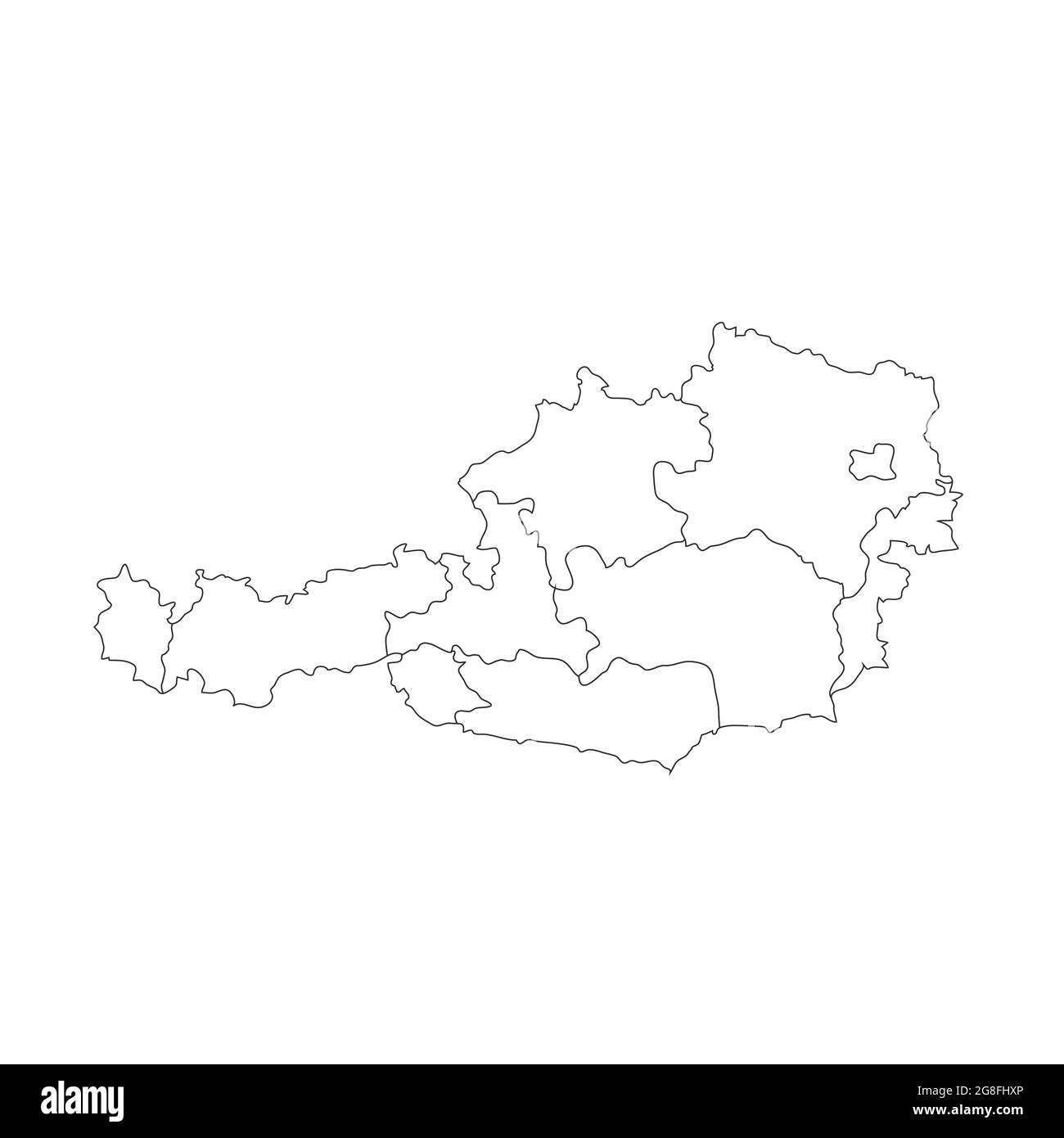Semplice mappa del disegno vettoriale austriaco. Contorno isolato. Illustrazione Vettoriale