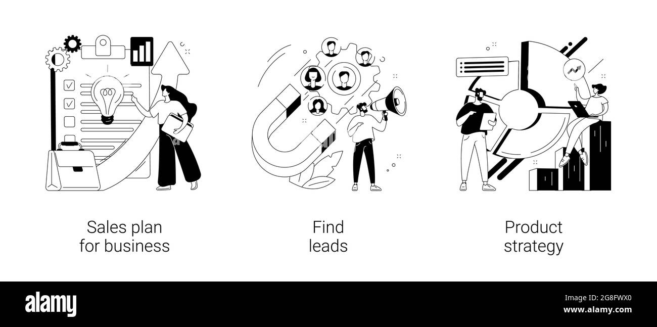 Illustrazioni vettoriali astratte di concetto di strategia di marketing e di business. Illustrazione Vettoriale