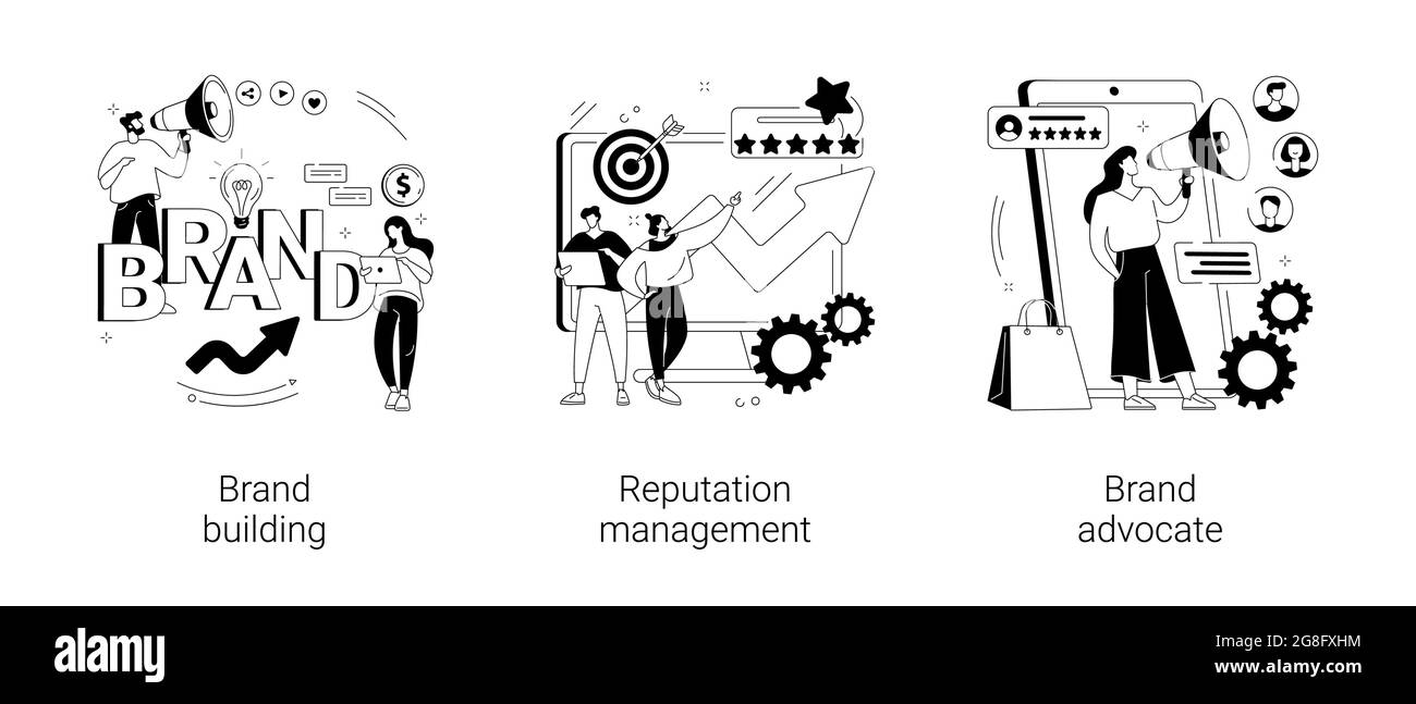 Illustrazione del vettore astratto di concetto di relazioni pubbliche di marchio. Illustrazione Vettoriale