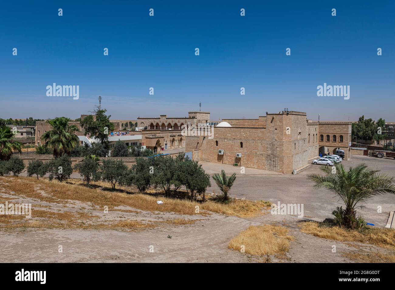Vista sul monastero di Saint Mar Behnam, Iraq settentrionale, Medio Oriente Foto Stock