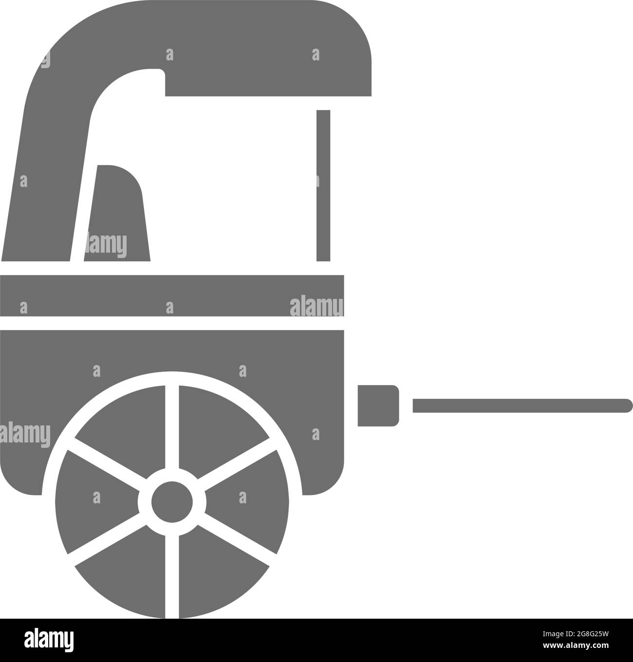 Vettore risciò, tradizionale cinese taxi grigio icona. Illustrazione Vettoriale