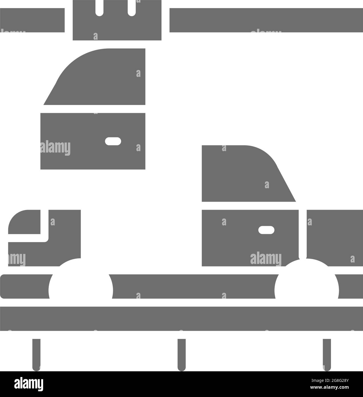 Industria automobilistica cinese, icona di fabbrica automobilistica grigia. Illustrazione Vettoriale