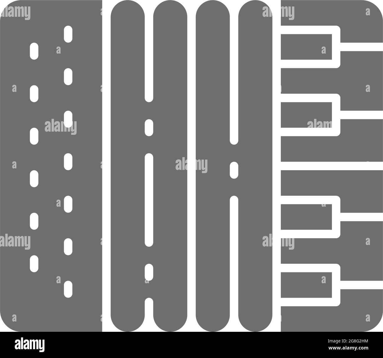 Fisarmonica vettoriale, armonica, icona grigia dello strumento musicale. Illustrazione Vettoriale