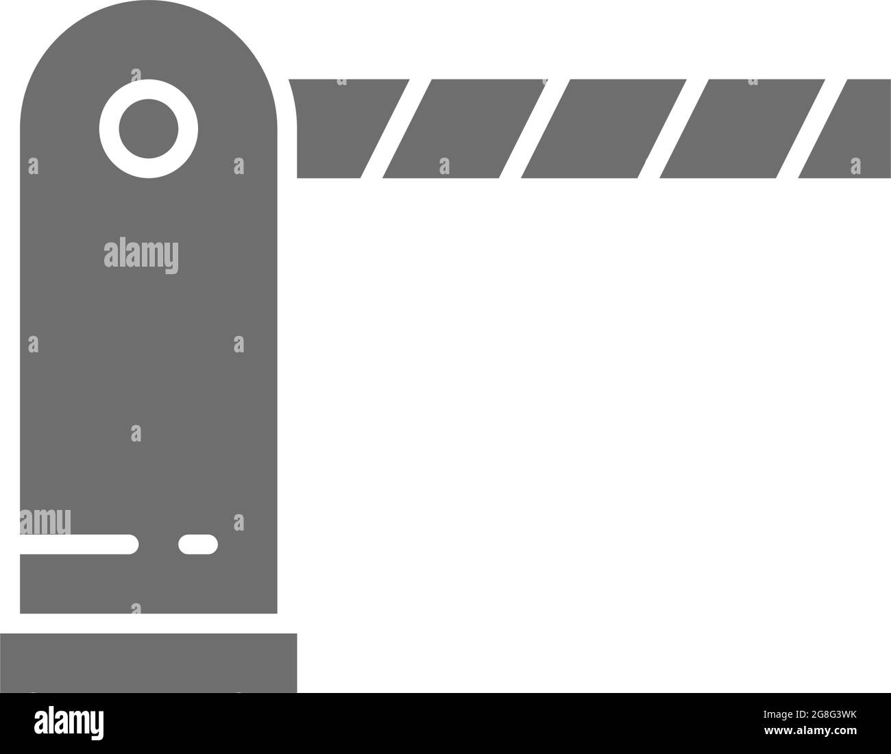 Icona grigia della barriera di parcheggio automatica. Isolato su sfondo bianco Illustrazione Vettoriale