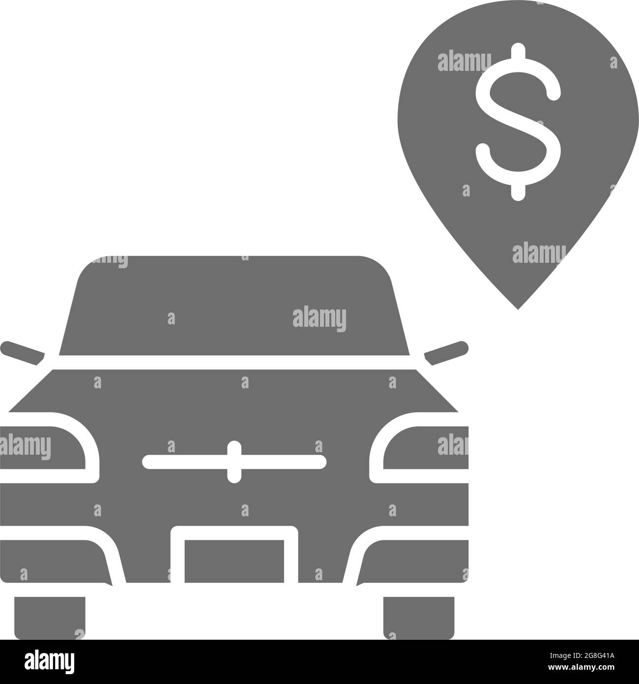 Parcheggio a pagamento vettoriale, icona grigia del parcheggio a pagamento. Illustrazione Vettoriale