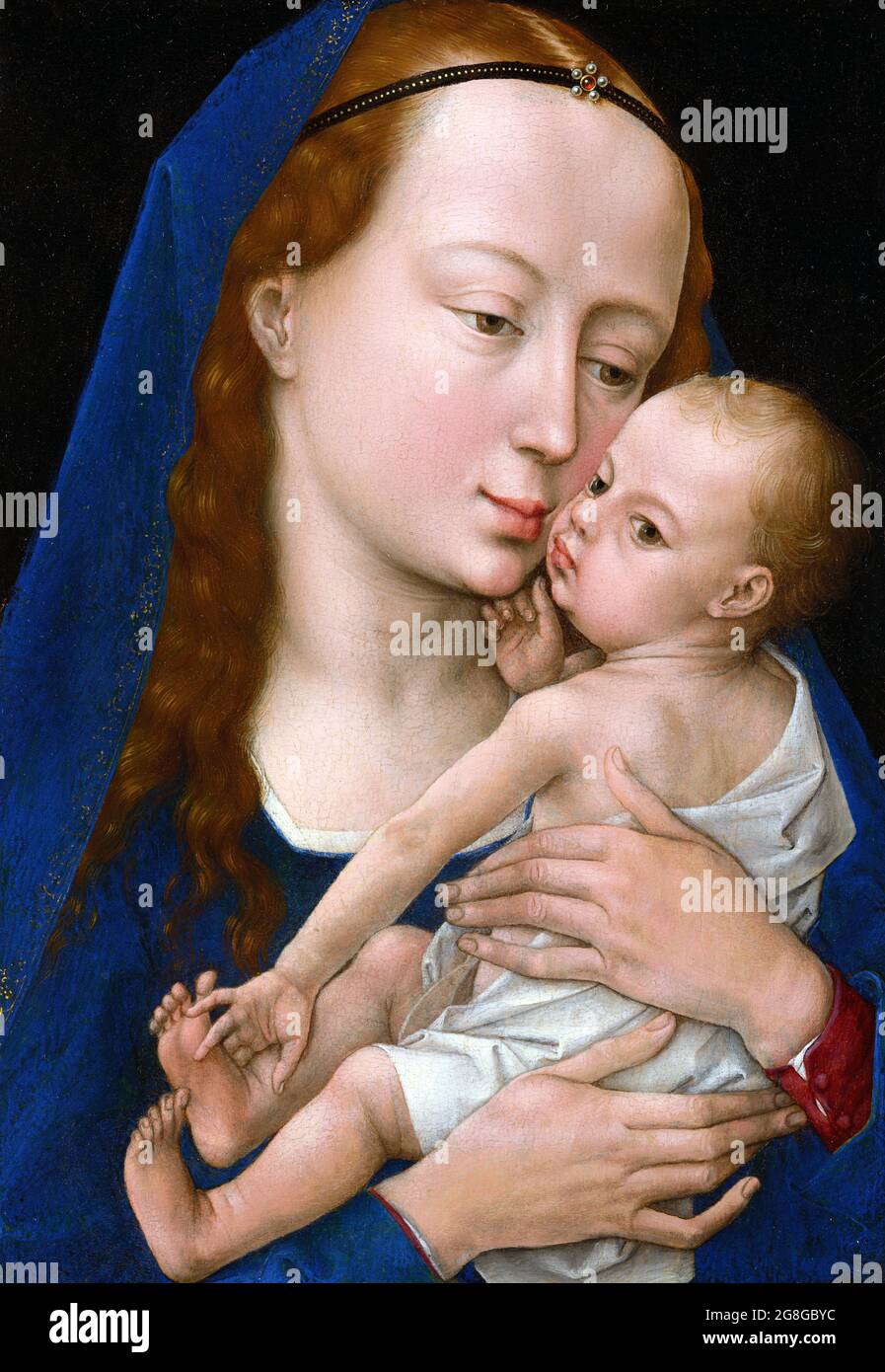 Vergine col Bambino di Rogier van der Weyden (c.1399-1464), olio su legno, c. 1454 Foto Stock