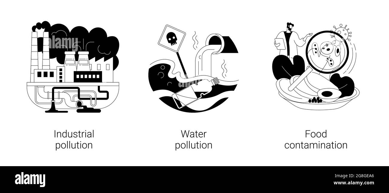 Illustrazioni vettoriali astratte sulla contaminazione del terreno. Illustrazione Vettoriale