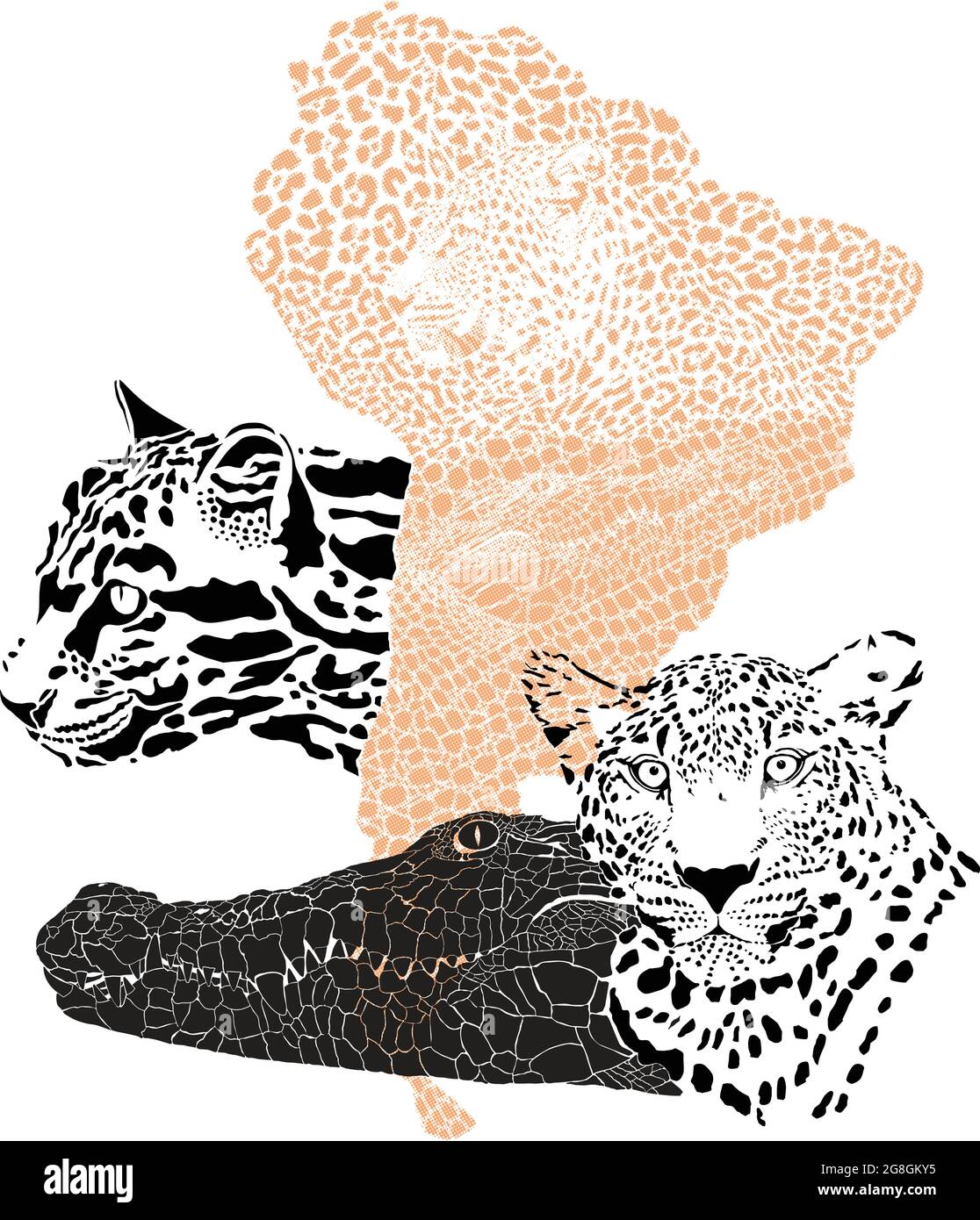 Predatori del Sud America Illustrazione Vettoriale