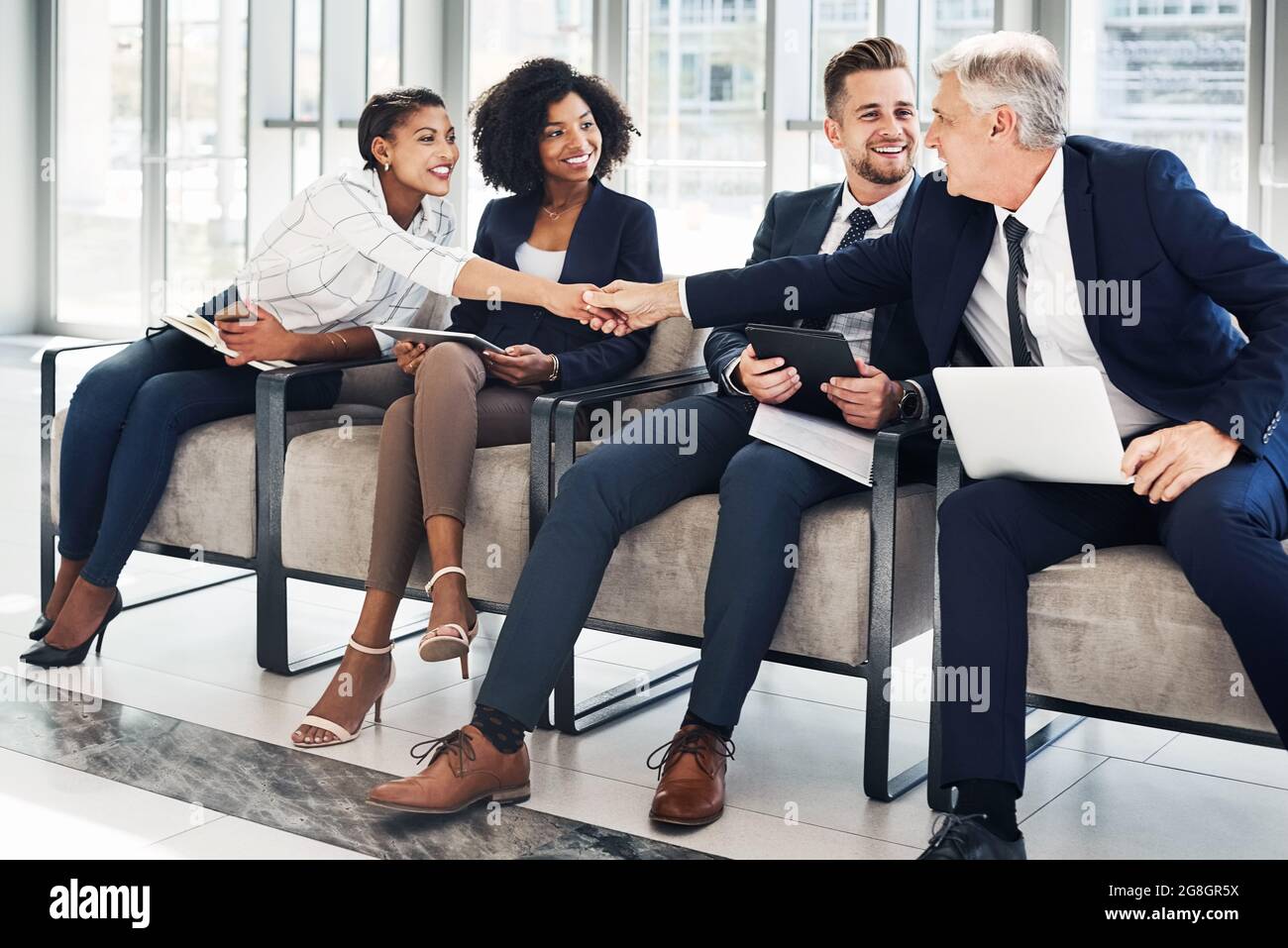 Non vedo l'ora di lavorare con te Foto Stock