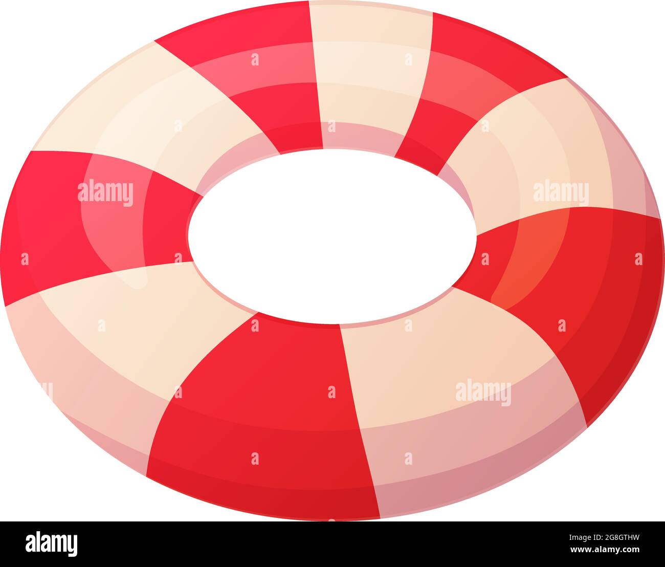 Vita luminosa semi realistica. Concetto di icona di salvataggio oceanico. Illustrazione vettoriale dello stock isolata su sfondo bianco in stile cartoon piatto Illustrazione Vettoriale