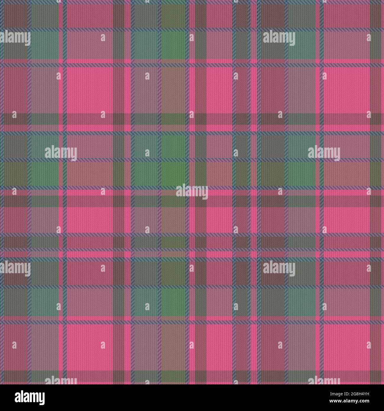 Sfondo tartan di Natale. Motivo scozzese rosa senza cuciture. Capodanno Natale decorazione vacanza, illustrazione Foto Stock