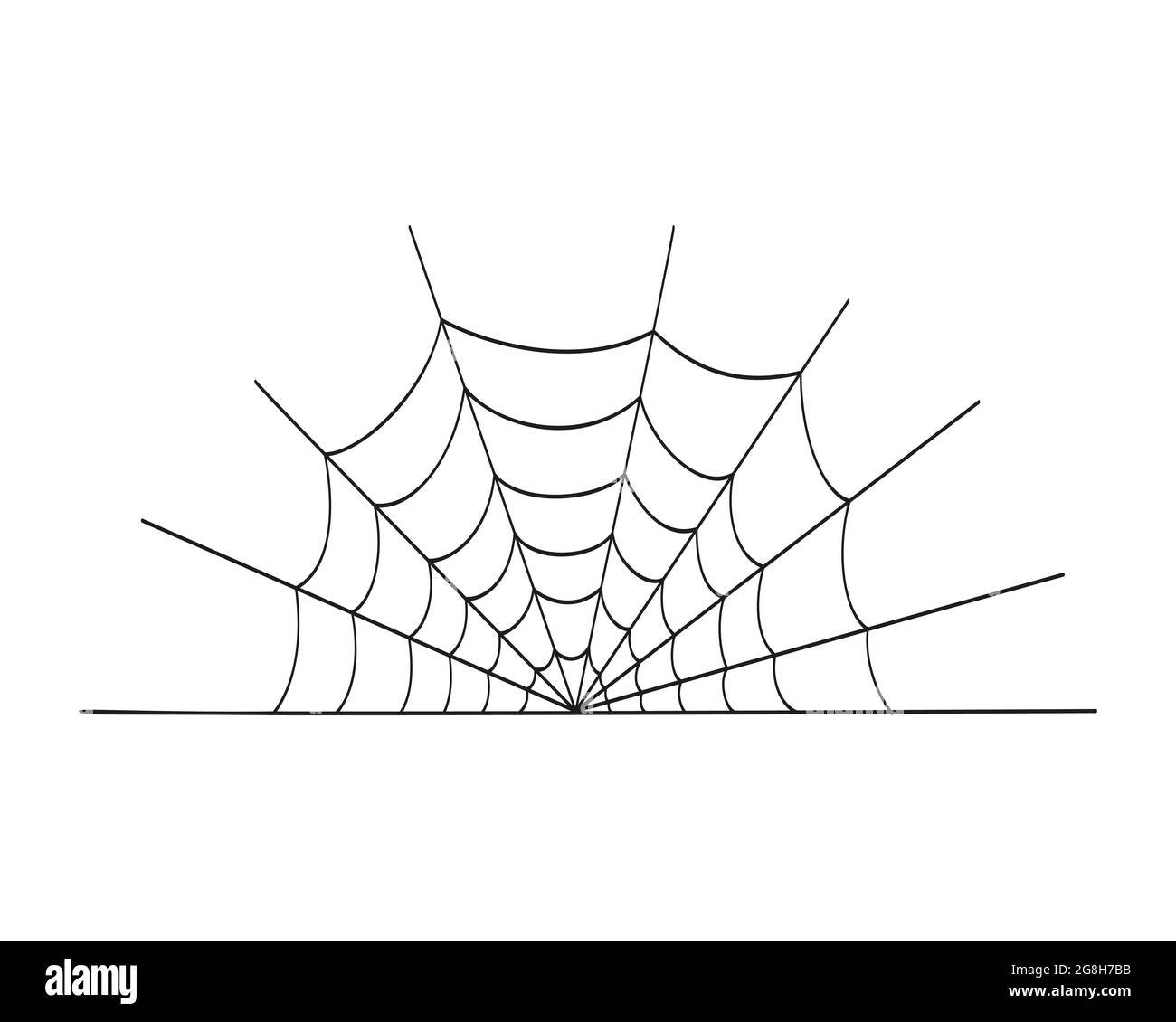 Icona Cobweb isolata su sfondo bianco. Motivo a ragnatela, elemento per la decorazione della festa di Halloween. Illustrazione vettoriale. Illustrazione Vettoriale