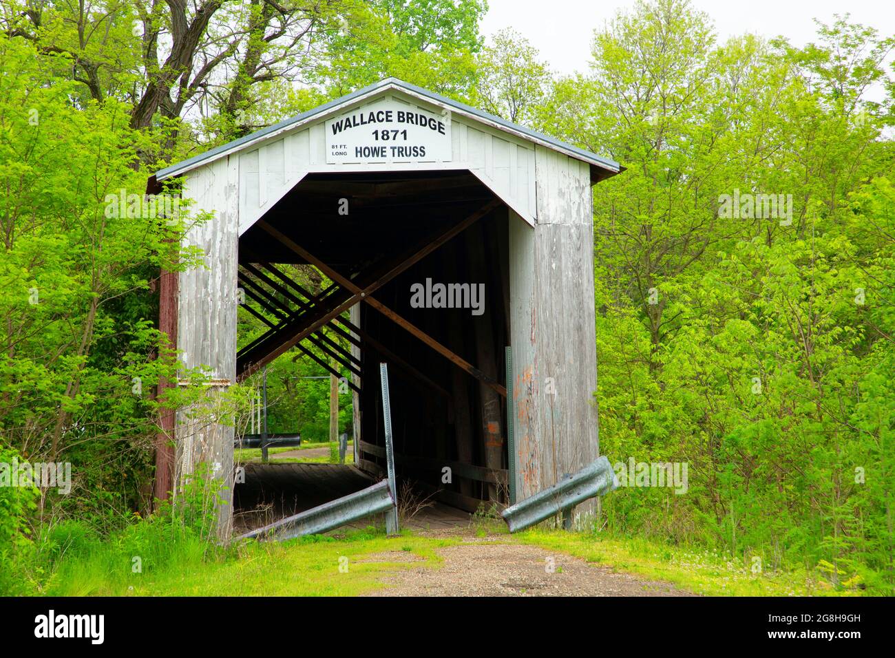 Wallace Covered Bridge, Fountain County, Indiana Foto Stock