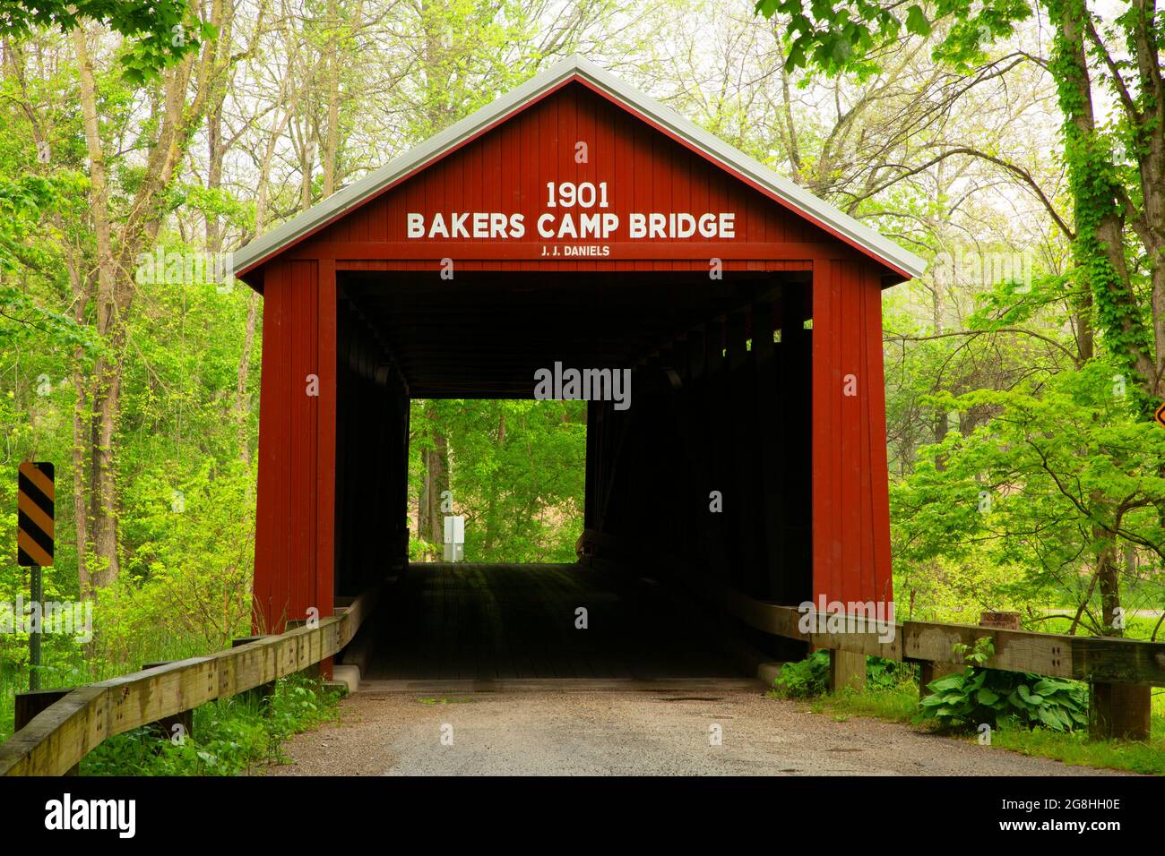 Bakers Camp Covered Bridge, Putnam County, Indiana Foto Stock