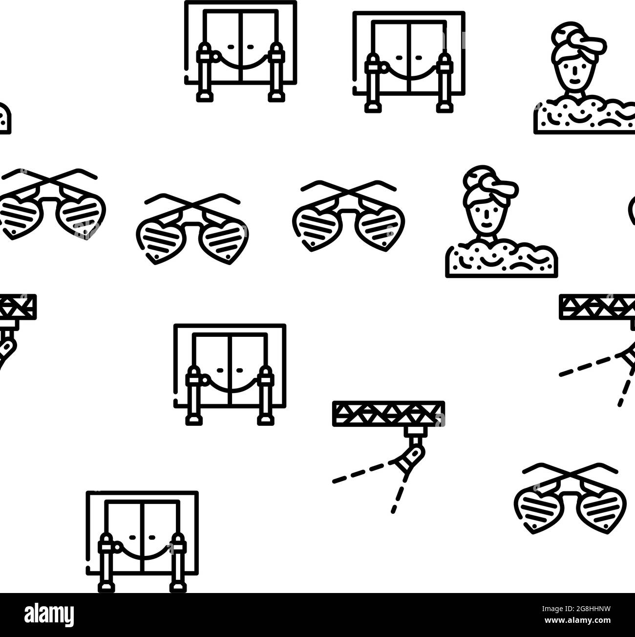 Night Club Dance Party Vector modello senza giunture Illustrazione Vettoriale