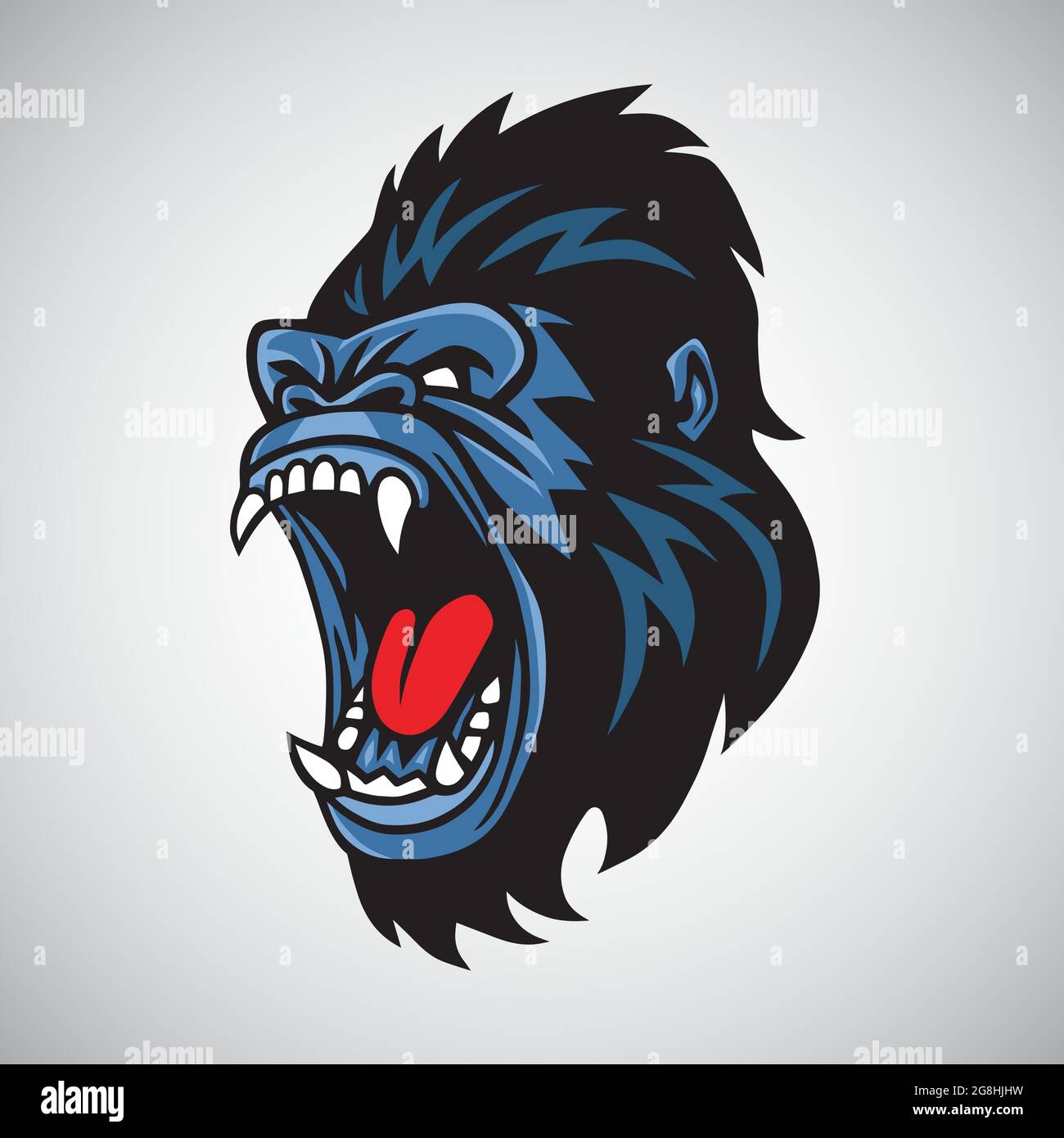 Vettore del logo di Arrabbiato Gorilla Mascot Cartoon Illustrazione Vettoriale