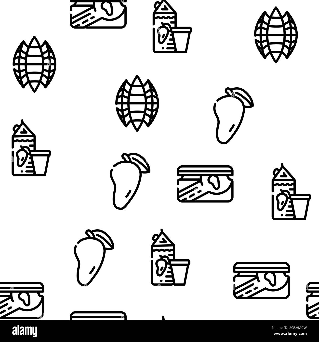 Mango Tropical Fruit Vector modello senza giunture Illustrazione Vettoriale