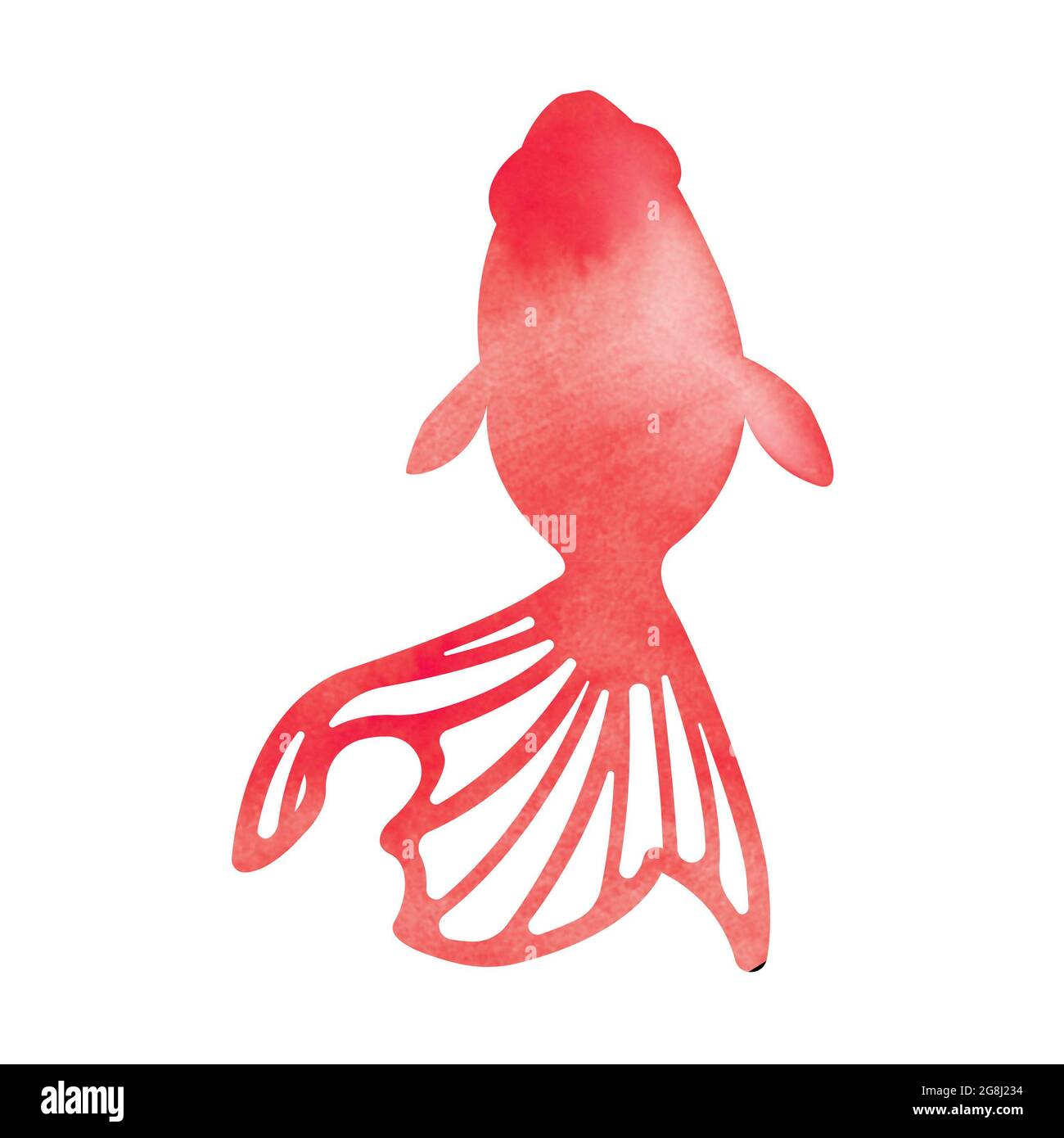 Estate motivo acquerello pittura illustrazione per estate biglietto d'auguri ecc | pesce d'oro Foto Stock