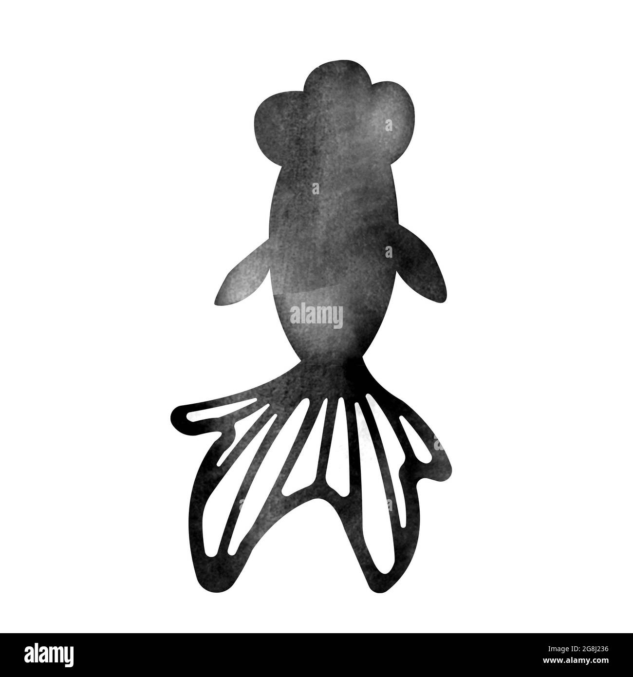 Estate motivo acquerello pittura illustrazione per estate biglietto d'auguri ecc | pesce d'oro Foto Stock