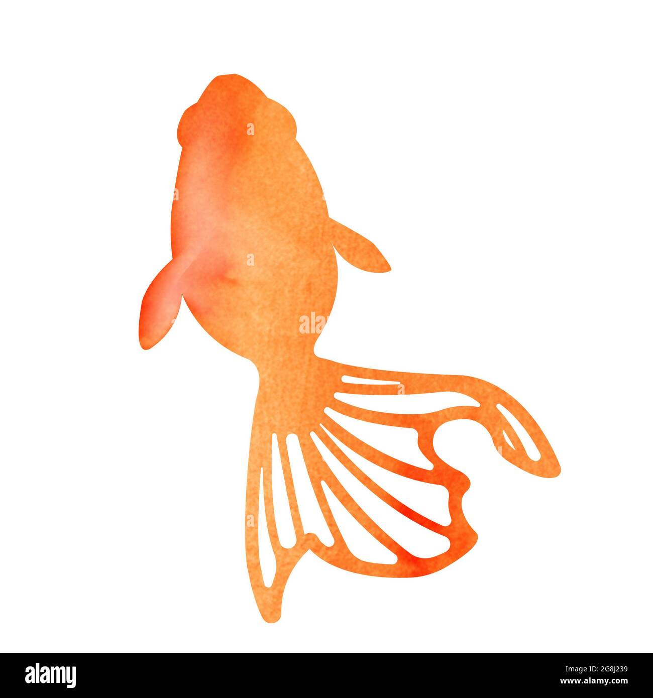 Estate motivo acquerello pittura illustrazione per estate biglietto d'auguri ecc | pesce d'oro Foto Stock