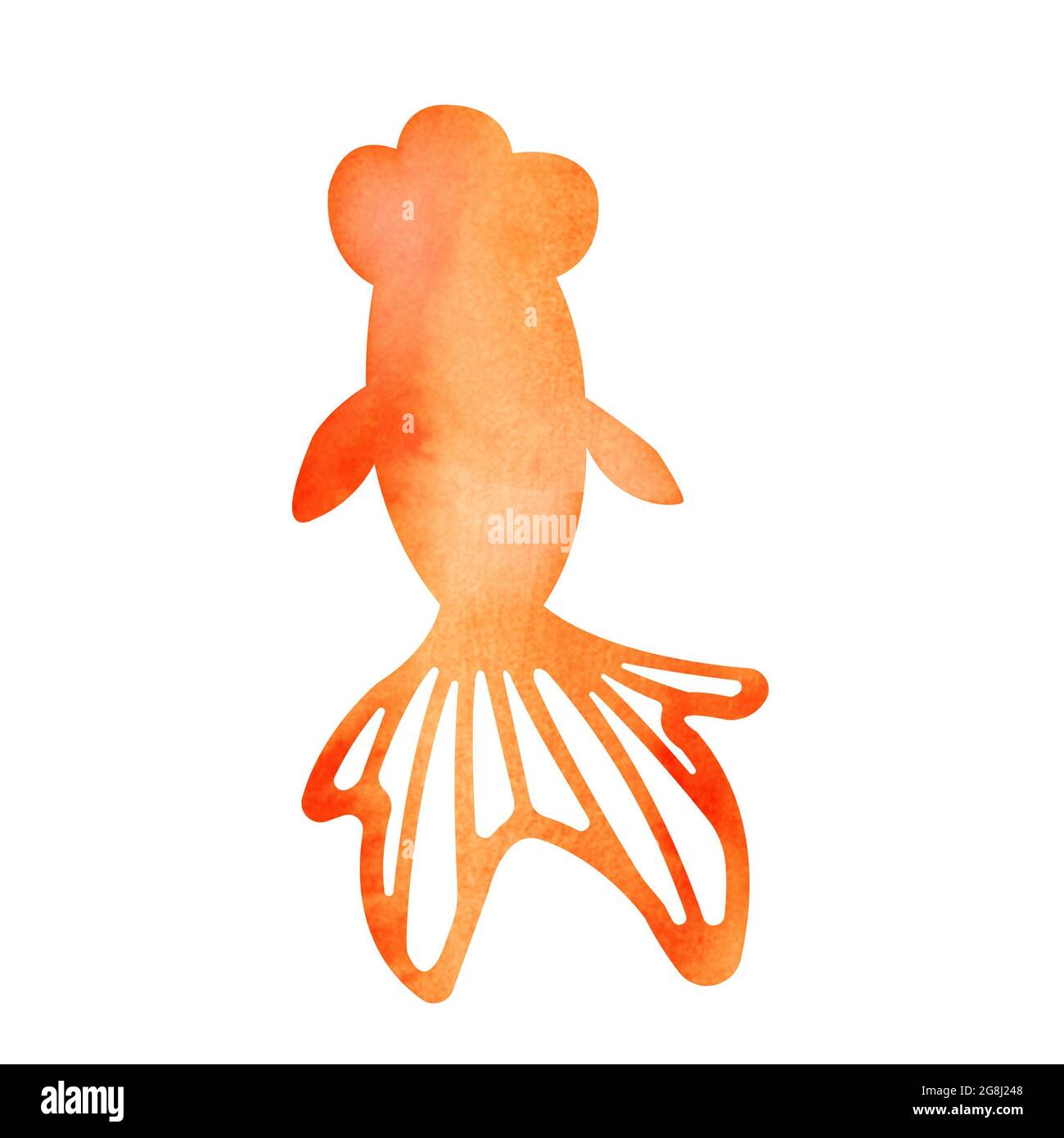 Estate motivo acquerello pittura illustrazione per estate biglietto d'auguri ecc | pesce d'oro Foto Stock