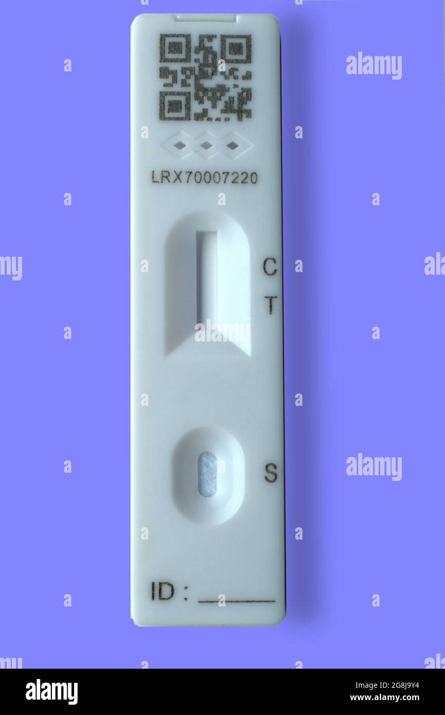 Test autodiagnostico Covid-19 (Test antigene rapido} non utilizzato. REGNO UNITO Foto Stock