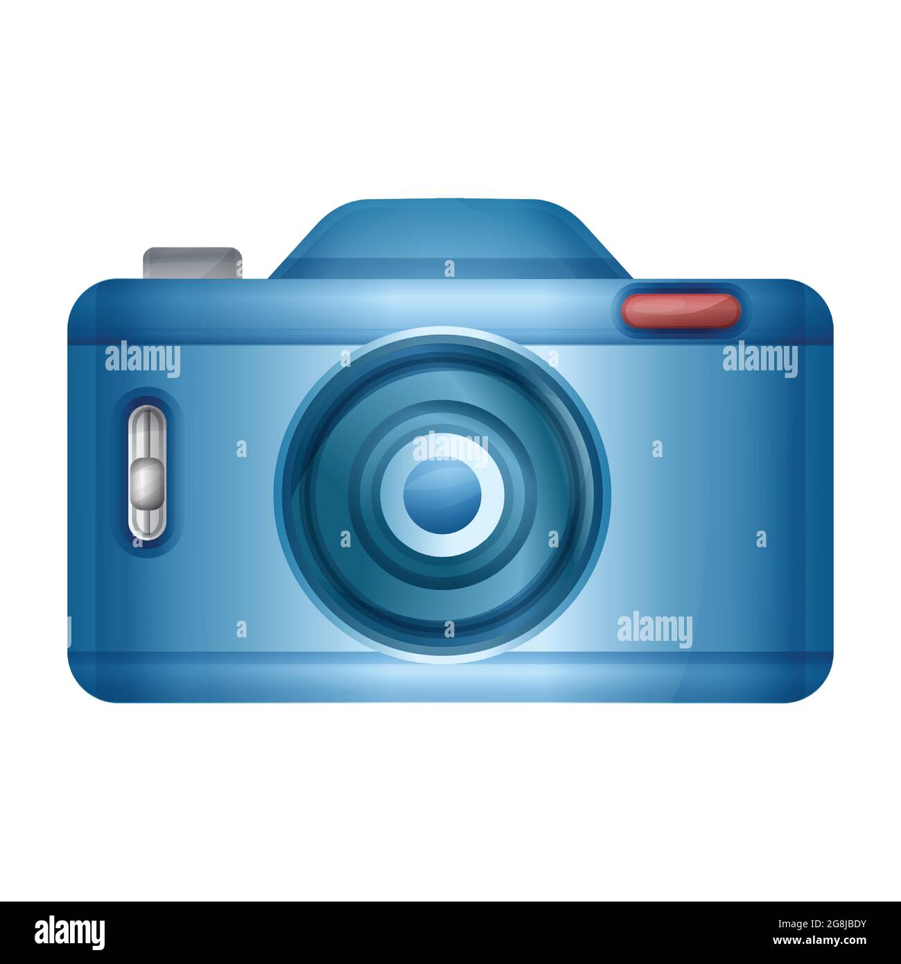 Segno blu della fotocamera. Studio di creazione di foto o video. Fotografo. Apparecchiatura ottica digitale con obiettivo. Istantanea, carica vettore immagine Illustrazione Vettoriale