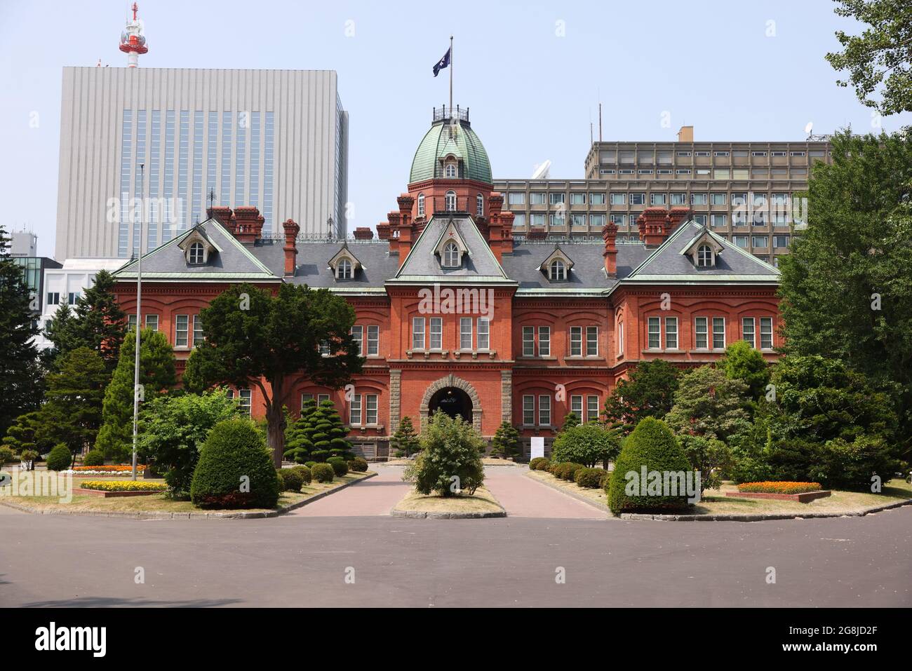 , ex edificio degli uffici governativi di Hokkaido, 21 LUGLIO 2021: Vista generale del corso di maratona per i Giochi Olimpici di Tokyo 2020 a Hokkaido, Giappone. Il luogo di ritrovo per la maratona e gli eventi di corsa a piedi ai Giochi Olimpici di Tokyo 2020 è stato spostato nell'isola settentrionale del Giappone di Hokkaido a causa delle preoccupazioni per il caldo clima estivo a Tokyo. Credit: Naoki Morita/AFLO SPORT/Alamy Live News Foto Stock