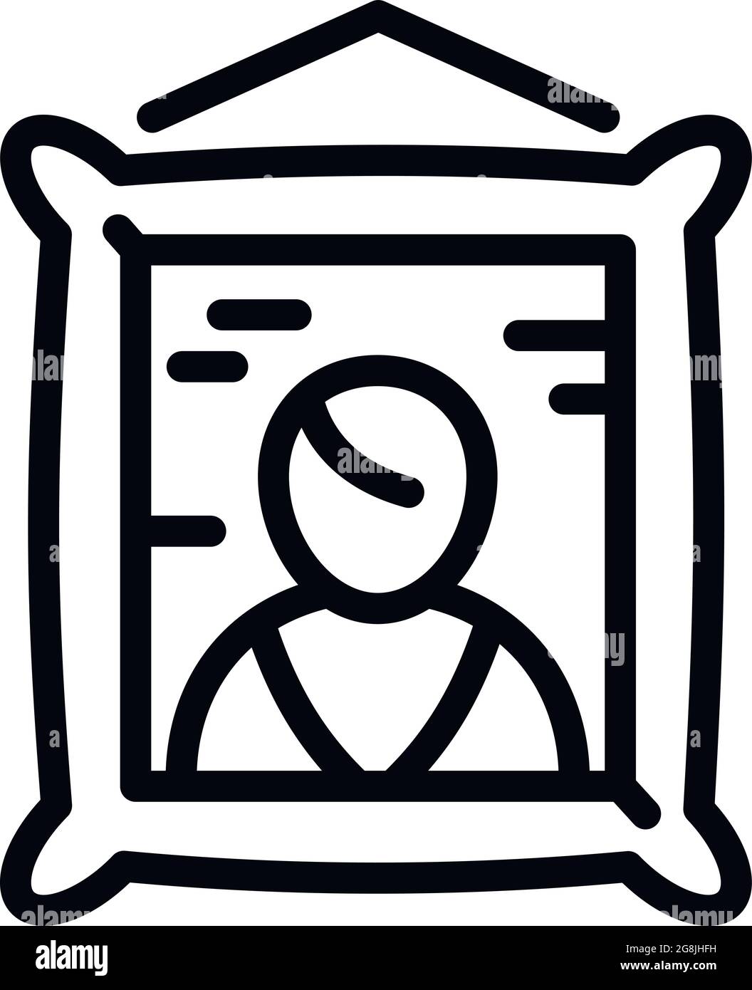 Icona del museo dell'arte ritratto. Profilo arte ritratto museo icona vettore per web design isolato su sfondo bianco Illustrazione Vettoriale