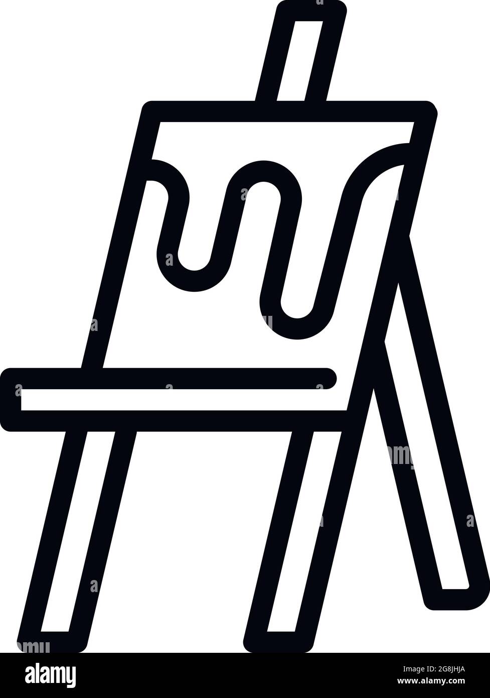 Icona del cavalletto del museo. Profilo museo easel vettore icona per web design isolato su sfondo bianco Illustrazione Vettoriale