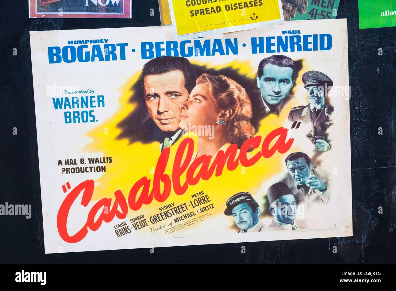 Vecchio poster di film che pubblicizzano il film Casablanca Foto Stock