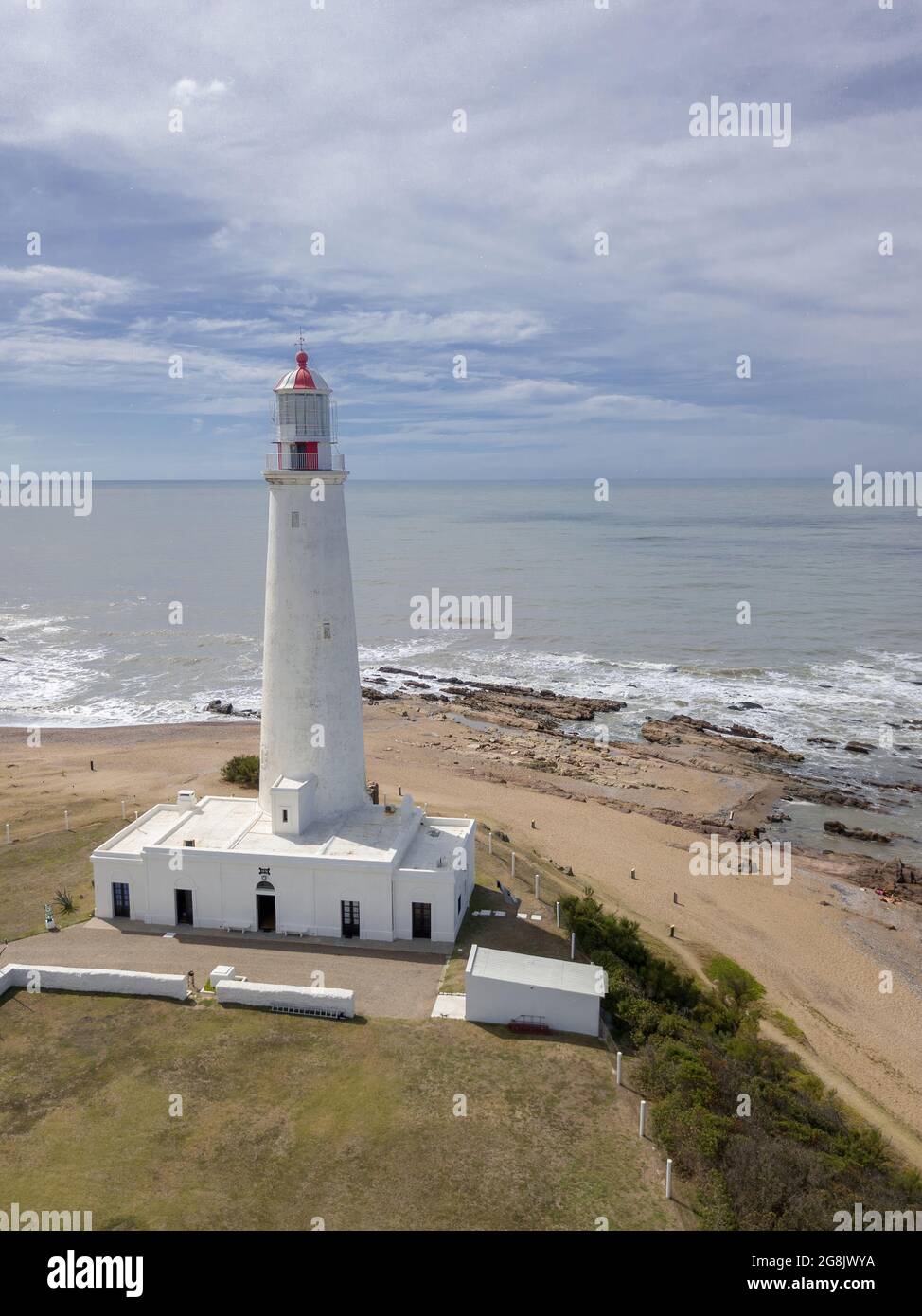 La paloma, Uruguay. Vista aerea del faro e della città. Foto Stock