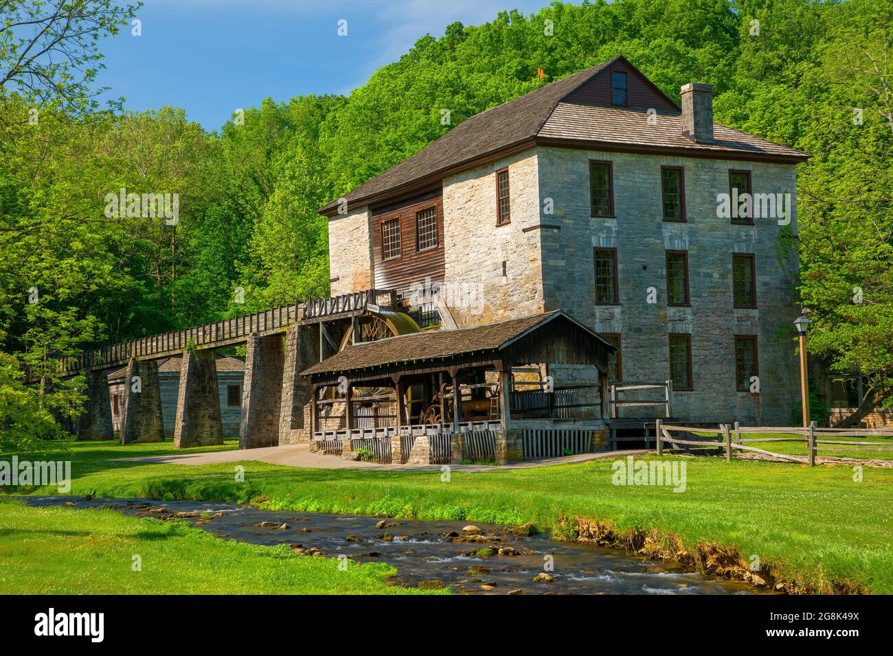 Grist Mill, Spring Mill state Park, Indiana Foto Stock