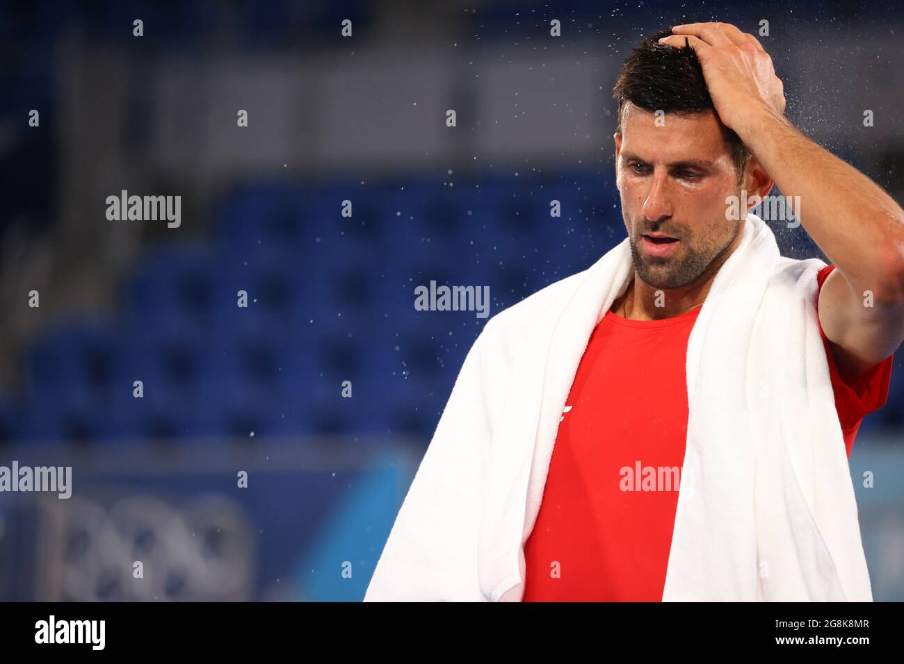 Tokyo, Giappone. 21 luglio 2021. Novak Djokovic (SRB) Tennis : sessione di allenamento maschile durante i Giochi Olimpici di Tokyo 2020 all'Ariake Tennis Park di Tokyo, Giappone . Credit: YUTAKA/AFLO SPORT/Alamy Live News Foto Stock