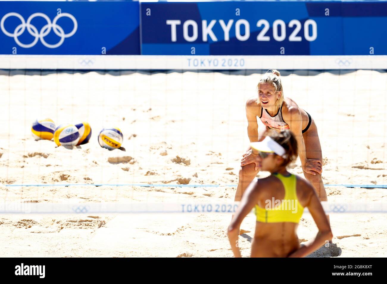 Laura LUDWIG (GER), Training Beach Volleyball Women in Shiokaze Park, 21 luglio 2021 Giochi Olimpici estivi 2020, dal 23 luglio. - 08.08.2021 a Tokyo/Giappone. Foto Stock