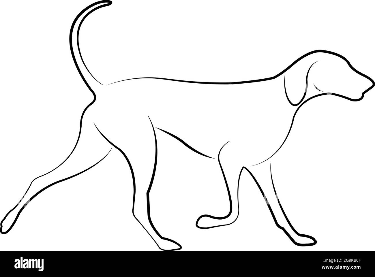 hound dog line art - vettore Illustrazione Vettoriale