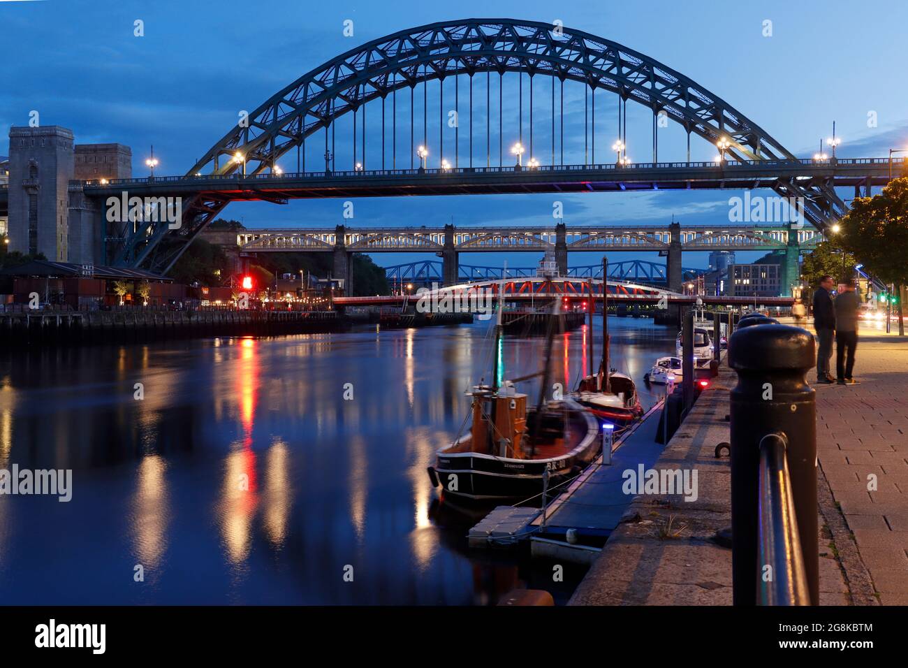 Tyne Bridge di notte Foto Stock