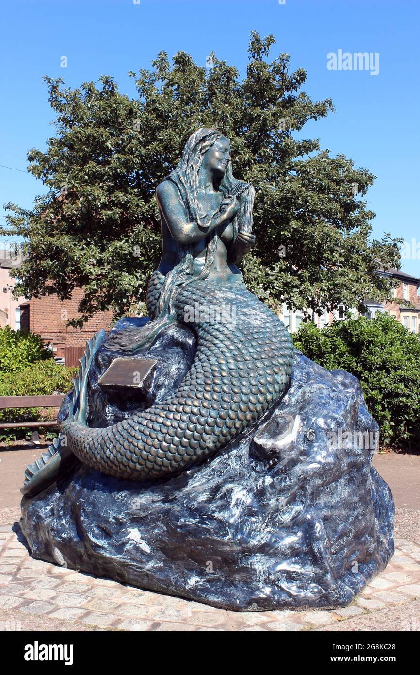 New Brighton Mermaid, Wirral, Regno Unito Foto Stock