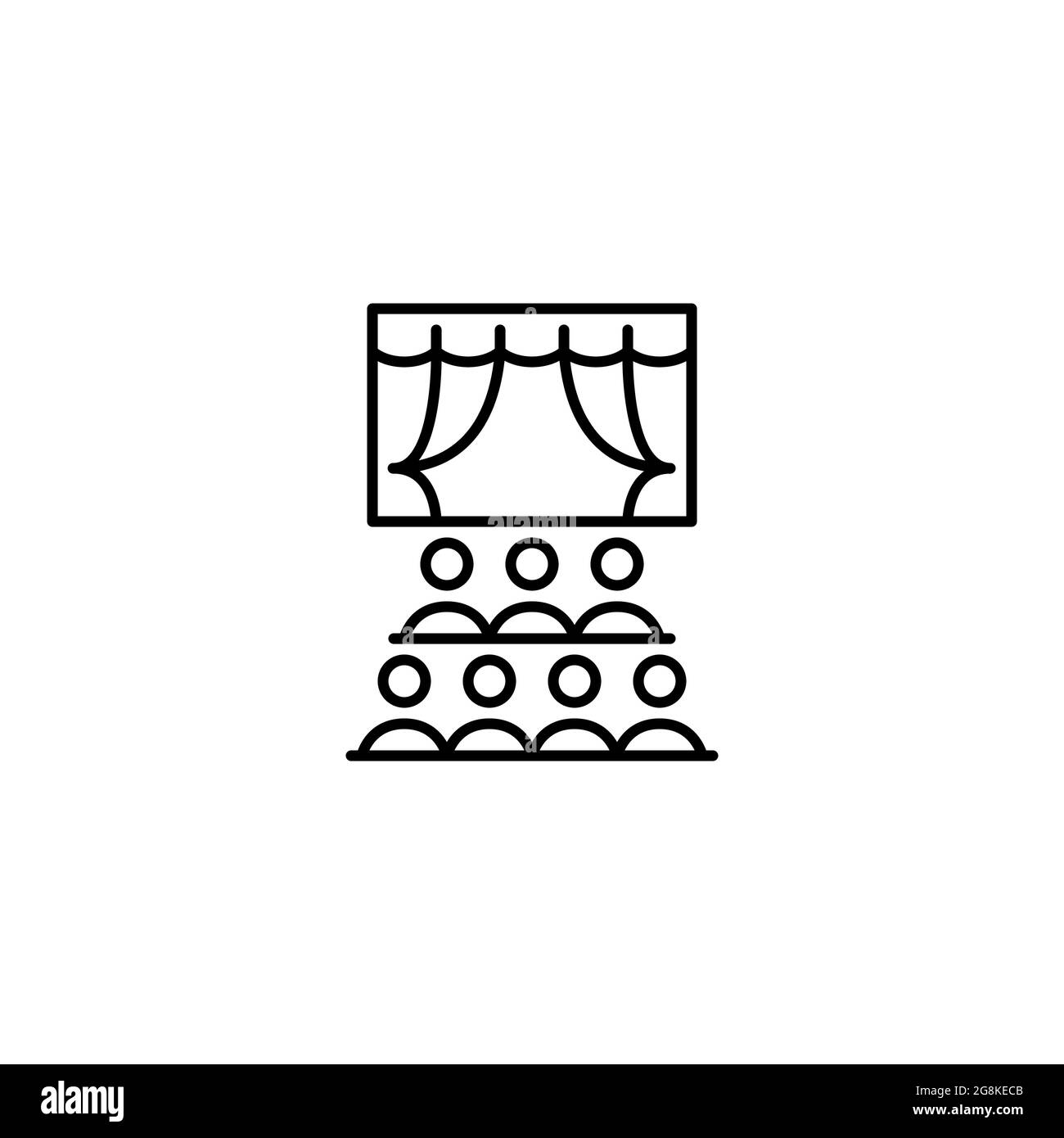 Icona Teatro. Tratto pixel perfetto e modificabile Illustrazione Vettoriale