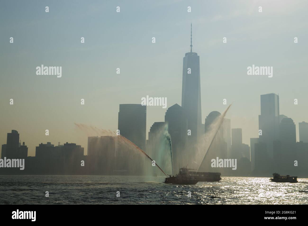 11 settembre cerimonie mattutine nella zona di NYC. Foto Stock