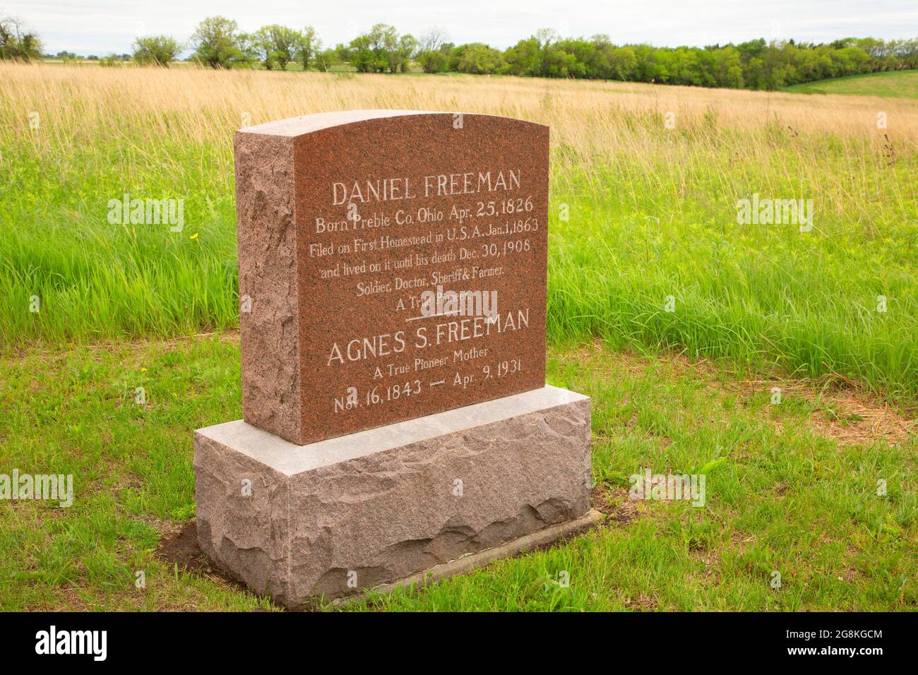 Freeman grave, Homestead National Historical Park, Nebraska Foto Stock