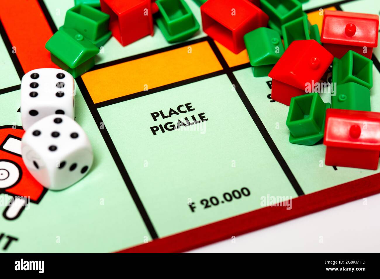 Luogo Pigalle. Primo piano del Consiglio di monopolio francese. Foto Stock