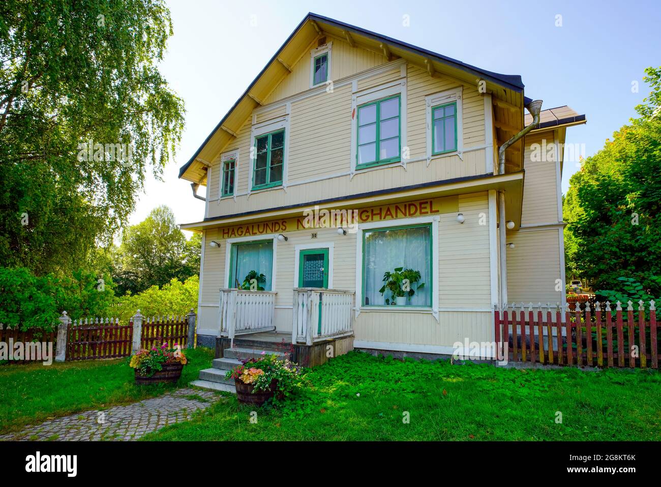 Old Paint Shop, Olle Olsson Hagalunds Block. Solna, Svezia. La cosiddetta collina blu (Blåkulla) è oggi classificata come un ambiente culturale di nazionale Foto Stock