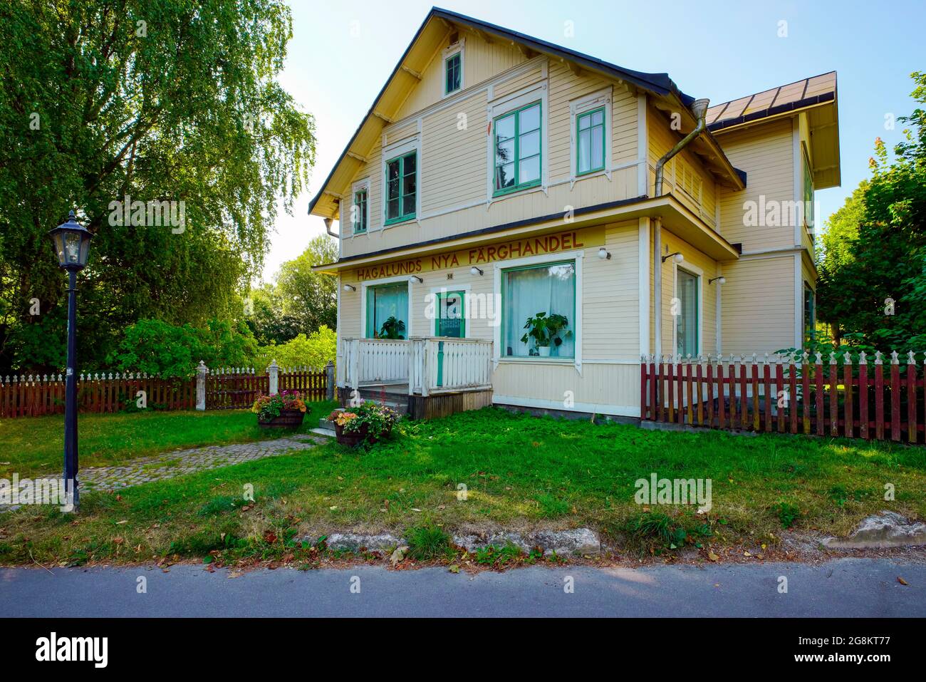 Old Paint Shop, Olle Olsson Hagalunds Block. Solna, Svezia. La cosiddetta collina blu (Blåkulla) è oggi classificata come un ambiente culturale di nazionale Foto Stock